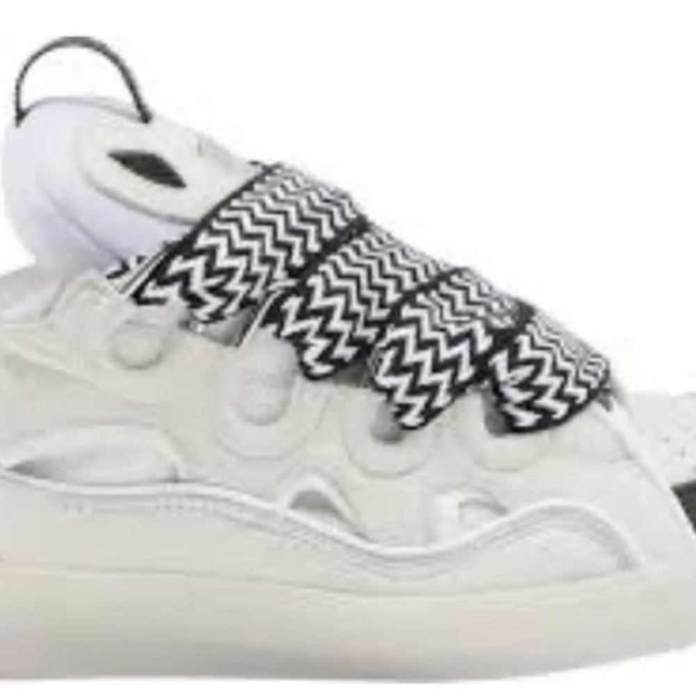 Adidas White Sneakers with Zigzag Laces